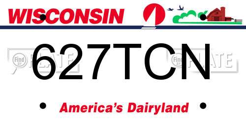 627TCN Wisconsin License Plate