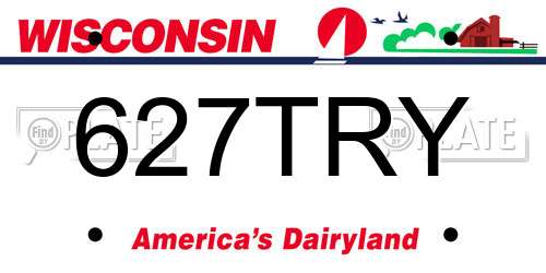 627TRY Wisconsin License Plate