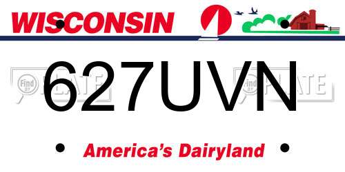627UVN Wisconsin License Plate