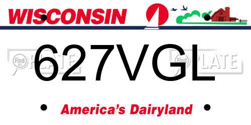 627VGL Wisconsin License Plate