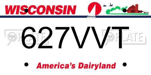 627VVT Wisconsin License Plate