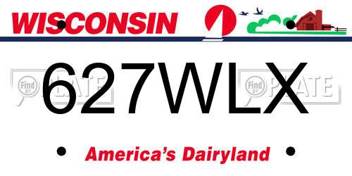 627WLX Wisconsin License Plate
