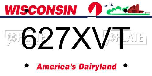 627XVT Wisconsin License Plate