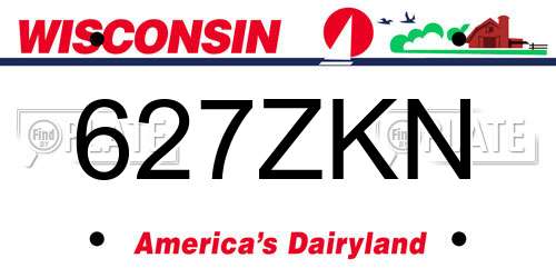 627ZKN Wisconsin License Plate