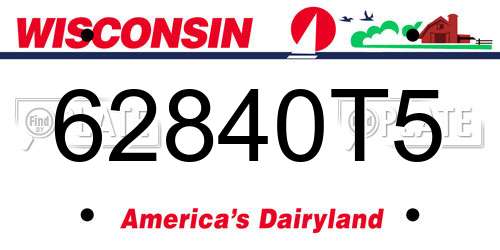 62840T5 Wisconsin License Plate