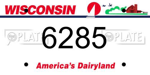 6285 Wisconsin License Plate