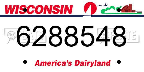 6288548 Wisconsin License Plate