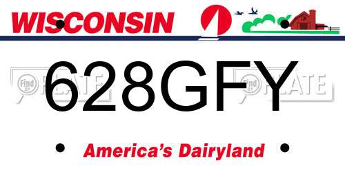 628GFY Wisconsin License Plate