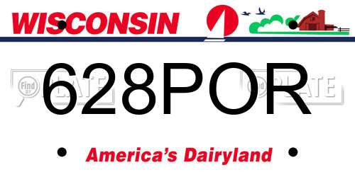628POR Wisconsin License Plate