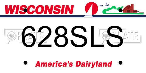 628SLS Wisconsin License Plate