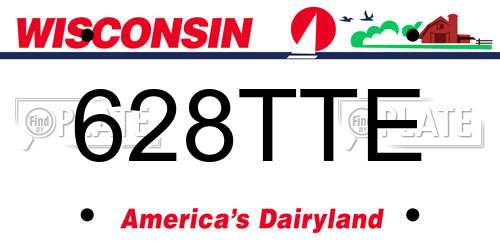 628TTE Wisconsin License Plate