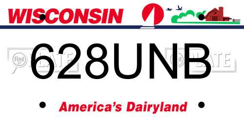 628UNB Wisconsin License Plate