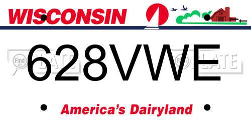 628VWE Wisconsin License Plate