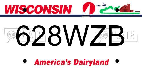 628WZB Wisconsin License Plate