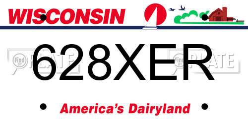 628XER Wisconsin License Plate