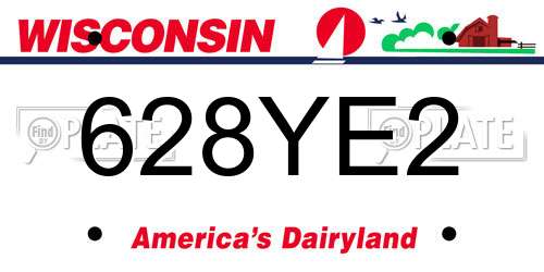 628YE2 Wisconsin License Plate