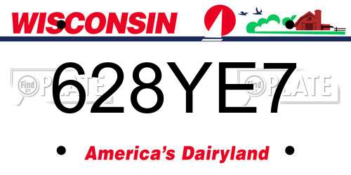 628YE7 Wisconsin License Plate