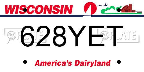 628YET Wisconsin License Plate