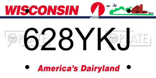 628YKJ Wisconsin License Plate