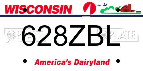 628ZBL Wisconsin License Plate