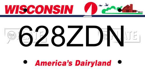 628ZDN Wisconsin License Plate