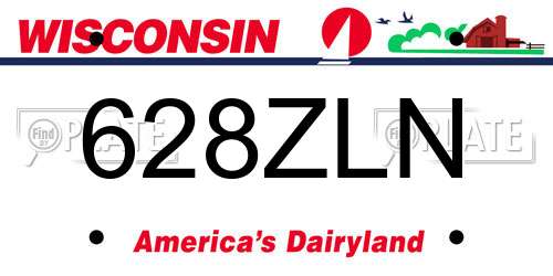628ZLN Wisconsin License Plate