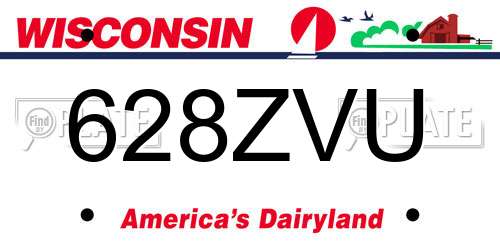 628ZVU Wisconsin License Plate