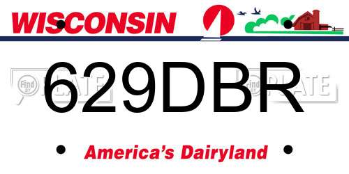 629DBR Wisconsin License Plate
