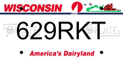 629RKT Wisconsin License Plate