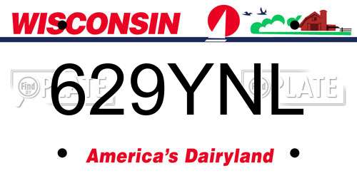 629YNL Wisconsin License Plate