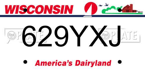 629YXJ Wisconsin License Plate