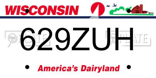 629ZUH Wisconsin License Plate