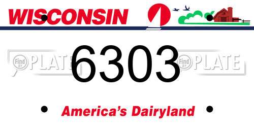 6303 Wisconsin License Plate