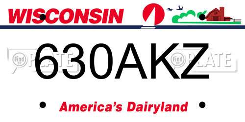 630AKZ Wisconsin License Plate