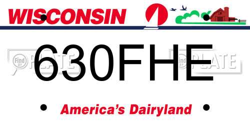 630FHE Wisconsin License Plate