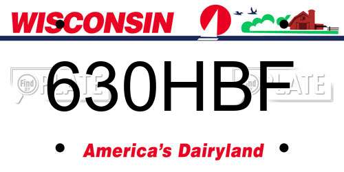 630HBF Wisconsin License Plate