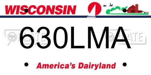 630LMA Wisconsin License Plate
