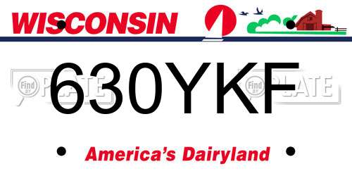 630YKF Wisconsin License Plate