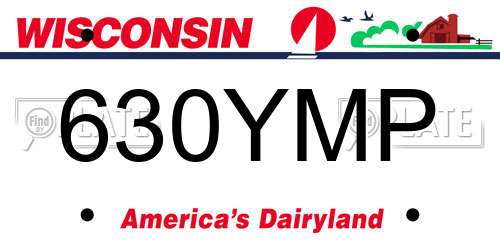 630YMP Wisconsin License Plate