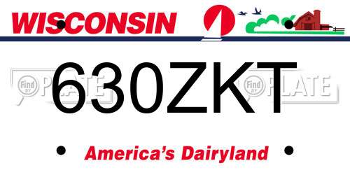 630ZKT Wisconsin License Plate