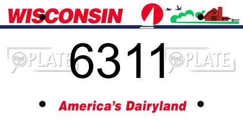 6311 Wisconsin License Plate