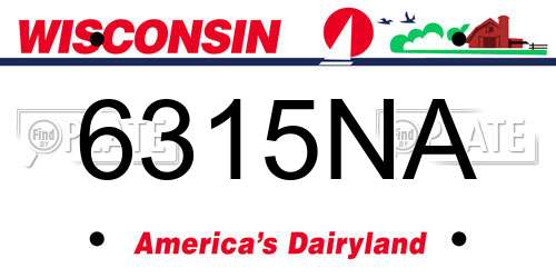 6315NA Wisconsin License Plate