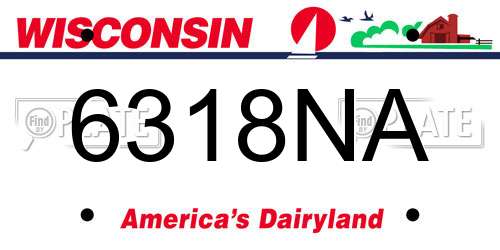 6318NA Wisconsin License Plate