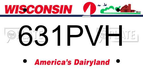 631PVH Wisconsin License Plate
