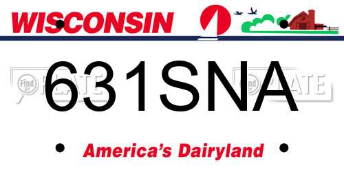 631SNA Wisconsin License Plate