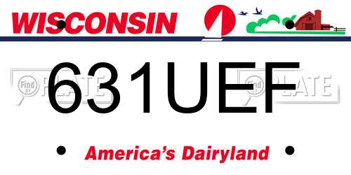 631UEF Wisconsin License Plate