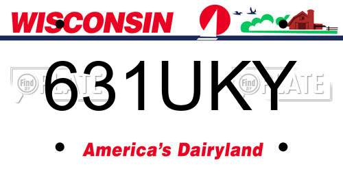 631UKY Wisconsin License Plate