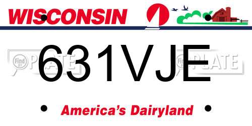 631VJE Wisconsin License Plate