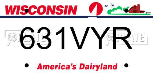 631VYR Wisconsin License Plate