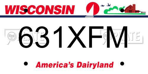 631XFM Wisconsin License Plate